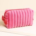 Lisa Angel Pink and Red Velvet Bow Makeup Bag