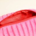 Lisa Angel Pink and Red Velvet Bow Makeup Bag