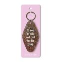 Love To Stay and Chat Retro Keyring