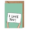 Love You Sign Valentines Card