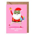 Niece Santa Glasses Christmas Card
