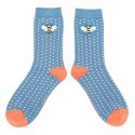 Miss Sparrow Embroidered Bumblebee Blue Socks