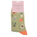 Miss Sparrow In The Allotment Moss Socks