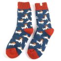Miss Sparrow Thick Winter Socks Jack Russells Navy