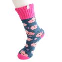 Miss Sparrow Thick Winter Socks Pretty Pigs Navy