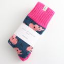 Miss Sparrow Thick Winter Socks Pretty Pigs Navy