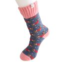Miss Sparrow Thick Winter Socks Christmas Sausage Dogs Blue