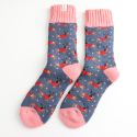 Miss Sparrow Thick Winter Socks Christmas Sausage Dogs Blue