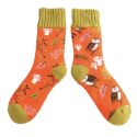 Miss Sparrow Thick Winter Socks Woodland Orange