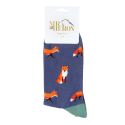 Mr Heron Foxes Navy Blue Socks