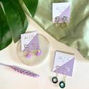 Aloë X Utility 24K Gold Plated Purple Moon Hoop Earrings