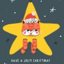 Jolly Cat Christmas Card
