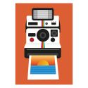 Orange Polaroid Camera Print