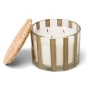 Paddywax Al Fresco Striped Candle - Cotton & Teak