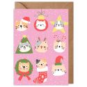 Pink Cats Christmas Card