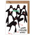 Penguin Parade Warm Wishes Christmas Card