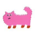 Greeting Life Puffy Toy Sticker - Pink Cat Red Socks