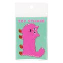 Greeting Life Puffy Toy Sticker - Pink Cat Red Socks