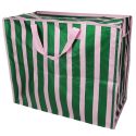 Rex London Striped Jumbo Storage Bag - Green & Pink