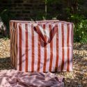 Rex London Striped Jumbo Storage Bag - Pink & Brown