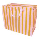 Rex London Striped Jumbo Storage Bag - Pink & Orange