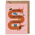Sausage Dog Christmas Card