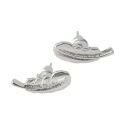 Silver Stud Earrings - Feather