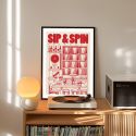 East End Prints Sip & Spin A3 Print