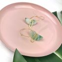 Aloë Marbled Half Moon Earrings - Green