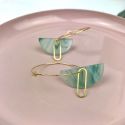 Aloë Marbled Half Moon Earrings - Green