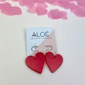 Aloë Acrylic Red Heart Hoop Earrings