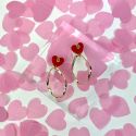 Aloë Red Heart Gold Irregular Hoop Earrings