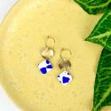 Aloë Gold Plated Blue & White Terrazzo Drop Hoops