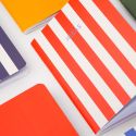 Set of 6 Breton Stripe A6 Notebooks & Holder