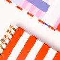 Red Breton Stripes A4 Spiral Notebook