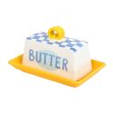 Talking Tables Blue Check Butter Dish 