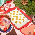 Small Metal Christmas Tray Cheers