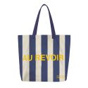 The General Classification Bonjour Striped Tote Bag - Natural & Navy