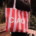 The General Classification Ciao Striped Tote Bag - Pink & Red