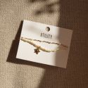 Ivory Bead & Gold Star Bracelet 2 Pack