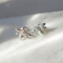 Silver Stud Earrings - Bee