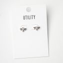 Silver Stud Earrings - Bee