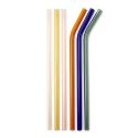 Kikkerland Reusable Coloured Glass Straws 