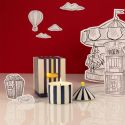 Zesty Lemons Carnival Navy Stripe Candle Oud & Leather - Magician 