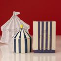 Zesty Lemons Carnival Navy Stripe Candle Oud & Leather - Magician 