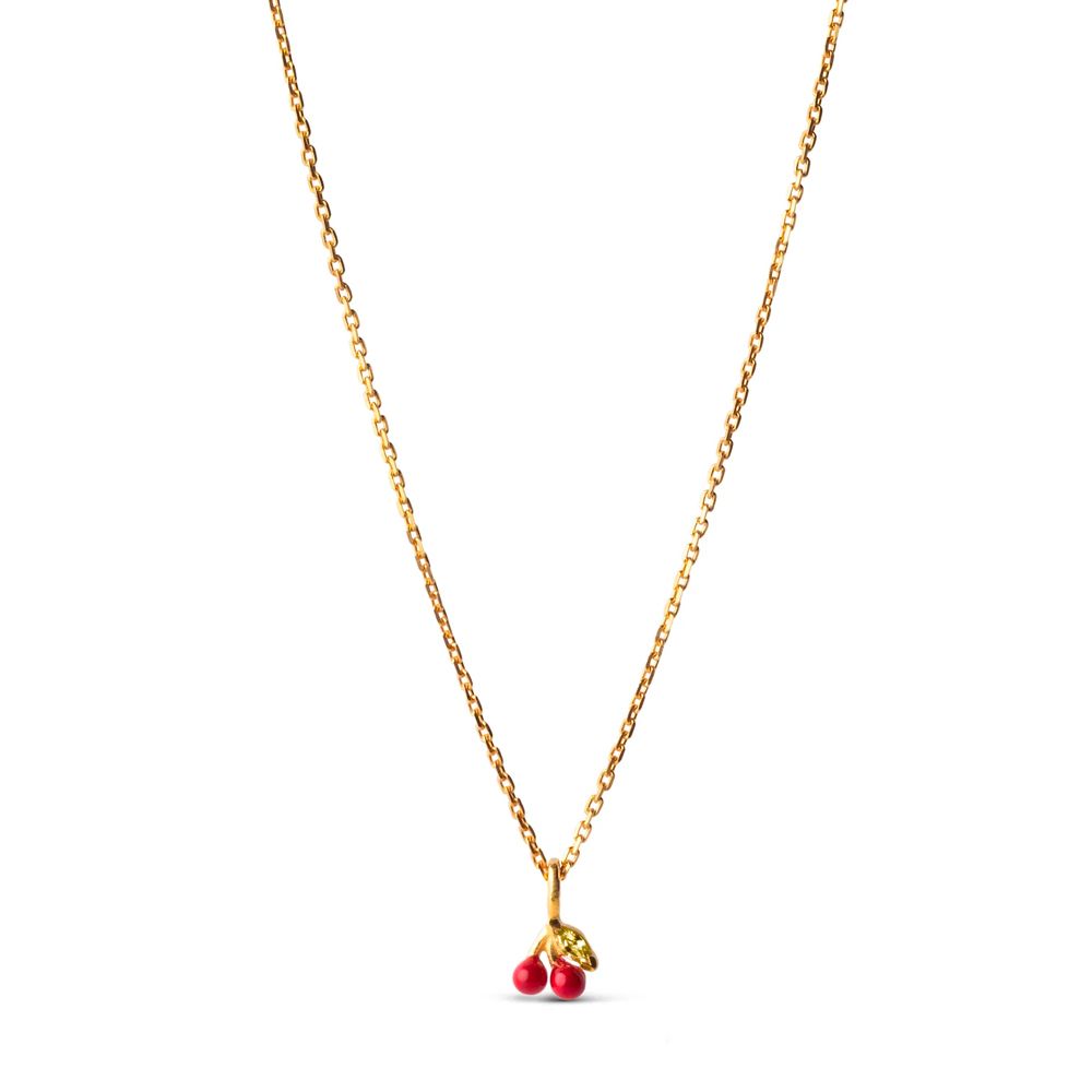Red cherry necklace deals