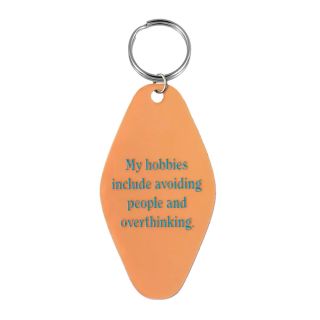 Avoiding People & Overthinking Hobbies Retro Keyring