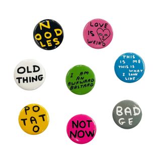 David Shrigley Set of 8 Pin Badges