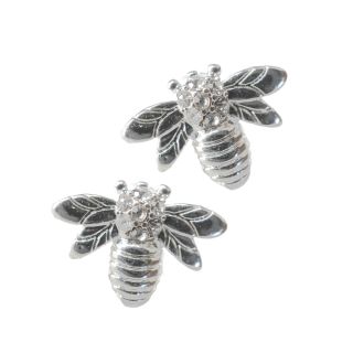 Silver Stud Earrings - Bee