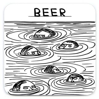 beer swimmer coaster